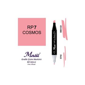 Masis 7 Kozmos Çiçeği Çift Uçlu Marker Grafik Çizim Kalemi
