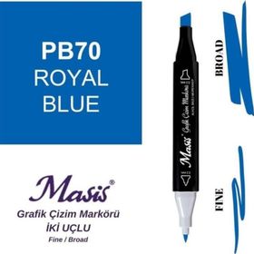 Masis 70 Selçuklu Mavisi Çift Uçlu Marker Grafik Çizim Kalemi
