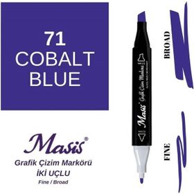 Masis 71 Kobalt Mavi Çift Uçlu Marker Grafik Çizim Kalemi