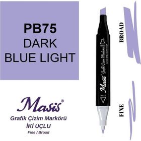 Masis 75 Sisli Açık Mavi Çift Uçlu Marker Grafik Çizim Kalemi
