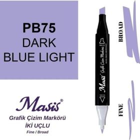 Masis 75 Sisli Açık Mavi Çift Uçlu Marker Grafik Çizim Kalemi
