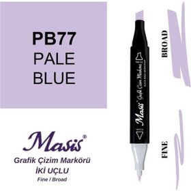 Masis 77 Duman Mavi Çift Uçlu Marker Grafik Çizim Kalemi