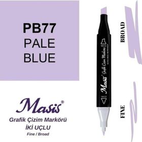 Masis 77 Duman Mavi Çift Uçlu Marker Grafik Çizim Kalemi