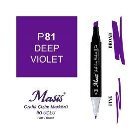 Masis 81 Koyu Menekşe Çift Uçlu Marker Grafik Çizim Kalemi