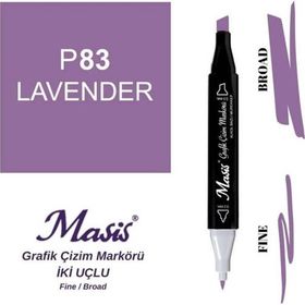 Masis 83 Lavanta Çift Uçlu Marker Grafik Çizim Kalemi