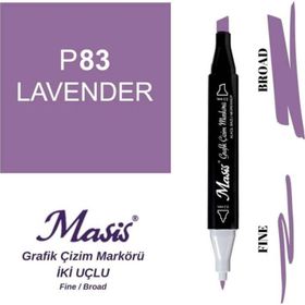 Masis 83 Lavanta Çift Uçlu Marker Grafik Çizim Kalemi