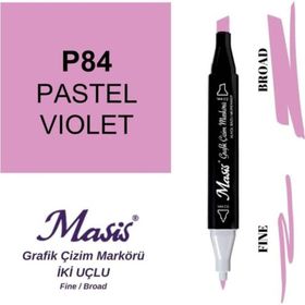Masis 84 Fuşya Menekşe Çift Uçlu Marker Grafik Çizim Kalemi