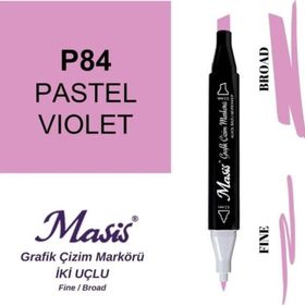 Masis 84 Fuşya Menekşe Çift Uçlu Marker Grafik Çizim Kalemi