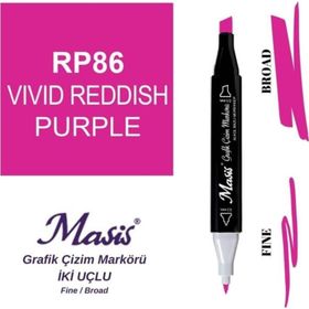 Masis 86 Kırmızımsı Mor Çift Uçlu Marker Grafik Çizim Kalemi