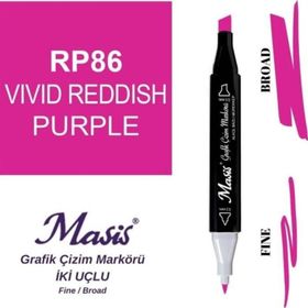 Masis 86 Kırmızımsı Mor Çift Uçlu Marker Grafik Çizim Kalemi