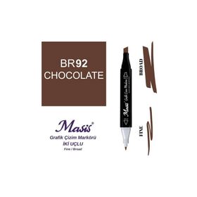 Masis 92 Çikolata Çift Uçlu Marker Grafik Çizim Kalemi