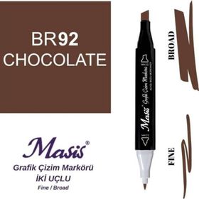 Masis 92 Çikolata Çift Uçlu Marker Grafik Çizim Kalemi