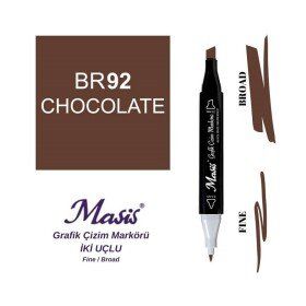Masis 92 Çikolata Çift Uçlu Marker Grafik Çizim Kalemi