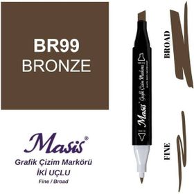 Masis 99 Bronz Çift Uçlu Marker Grafik Çizim Kalemi