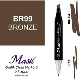 Masis 99 Bronz Çift Uçlu Marker Grafik Çizim Kalemi