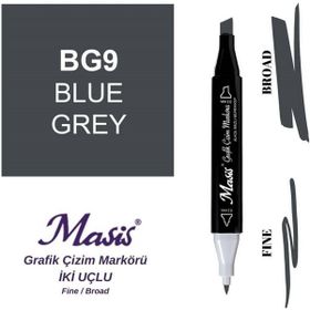 Masis BG9 Mavimsi Gri Çift Uçlu Marker Grafik Çizim Kalemi