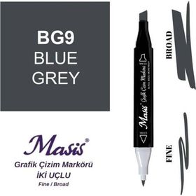 Masis BG9 Mavimsi Gri Çift Uçlu Marker Grafik Çizim Kalemi