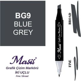 Masis BG9 Mavimsi Gri Çift Uçlu Marker Grafik Çizim Kalemi