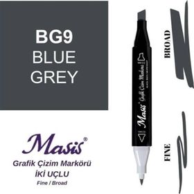 Masis BG9 Mavimsi Gri Çift Uçlu Marker Grafik Çizim Kalemi