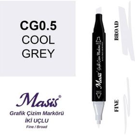 Masis CG0.5 Soğuk Gri Çift Uçlu Marker Grafik Çizim Kalemi