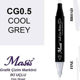 Masis CG0.5 Soğuk Gri Çift Uçlu Marker Grafik Çizim Kalemi