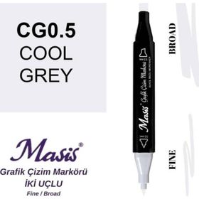Masis CG0.5 Soğuk Gri Çift Uçlu Marker Grafik Çizim Kalemi