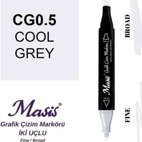 Masis CG0.5 Soğuk Gri Çift Uçlu Marker Grafik Çizim Kalemi