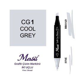 Masis CG1 Soğuk Gri Çift Uçlu Marker Grafik Çizim Kalemi