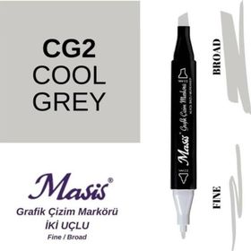 Masis CG2 SoğuK Gri Çift Uçlu Marker Grafik Çizim Kalemi