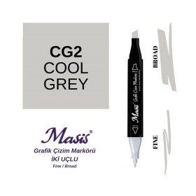 Masis CG2 SoğuK Gri Çift Uçlu Marker Grafik Çizim Kalemi