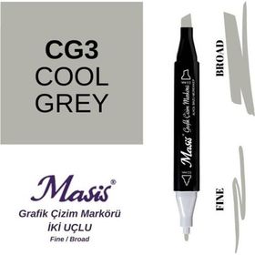 Masis CG3 Soğuk Gri Çift Uçlu Marker Grafik Çizim Kalemi
