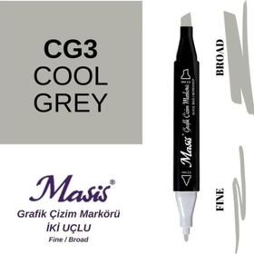 Masis CG3 Soğuk Gri Çift Uçlu Marker Grafik Çizim Kalemi