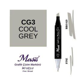 Masis CG3 Soğuk Gri Çift Uçlu Marker Grafik Çizim Kalemi