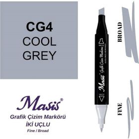 Masis CG4 Soğuk Gri Çift Uçlu Marker Grafik Çizim Kalemi