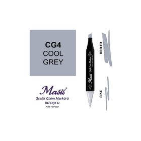 Masis CG4 Soğuk Gri Çift Uçlu Marker Grafik Çizim Kalemi