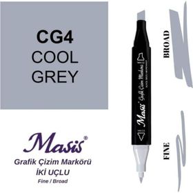 Masis CG4 Soğuk Gri Çift Uçlu Marker Grafik Çizim Kalemi