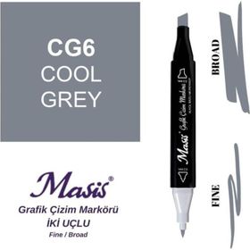 Masis CG6 Soğuk Gri Çift Uçlu Marker Grafik Çizim Kalemi