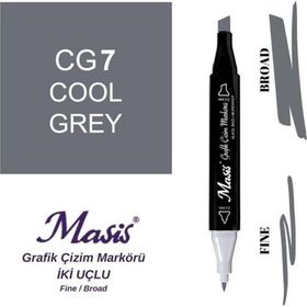 Masis CG7 Soğuk Gri Çift Uçlu Marker Grafik Çizim Kalemi