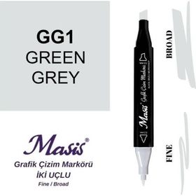Masis GG1 Yeşilimsi Gri Çift Uçlu Marker Grafik Çizim Kalemi