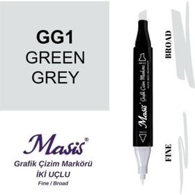 Masis GG1 Yeşilimsi Gri Çift Uçlu Marker Grafik Çizim Kalemi