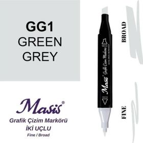 Masis GG1 Yeşilimsi Gri Çift Uçlu Marker Grafik Çizim Kalemi