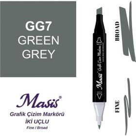 Masis GG7 Yeşilimsi Gri Çift Uçlu Marker Grafik Çizim Kalemi