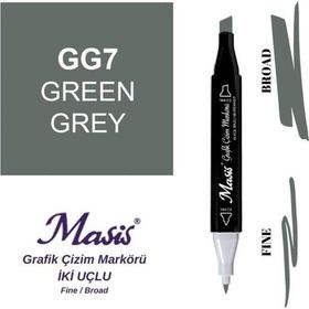 Masis GG7 Yeşilimsi Gri Çift Uçlu Marker Grafik Çizim Kalemi