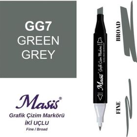 Masis GG7 Yeşilimsi Gri Çift Uçlu Marker Grafik Çizim Kalemi