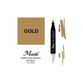 Masis Gold Çift Uçlu Marker Grafik Çizim Kalemi
