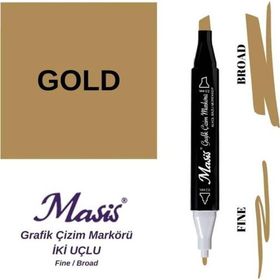 Masis Gold Çift Uçlu Marker Grafik Çizim Kalemi