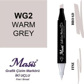 Masis WG2 Sıcak Gri Çift Uçlu Marker Grafik Çizim Kalemi