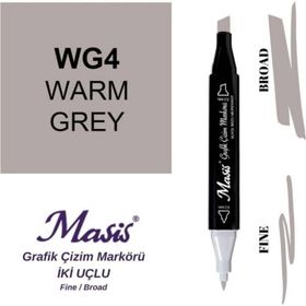 Masis WG4 Sıcak Gri Çift Uçlu Marker Grafik Çizim Kalemi