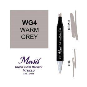 Masis WG4 Sıcak Gri Çift Uçlu Marker Grafik Çizim Kalemi