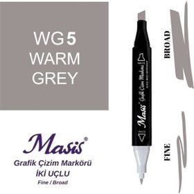 Masis WG5 Sıcak Gri Çift Uçlu Marker Grafik Çizim Kalemi